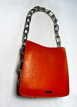 Load image into Gallery viewer, *Ducissa Leather Shoulder Bag PERSIMMON ORG/SIL