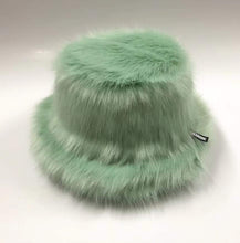 Load image into Gallery viewer, Ama Faux Fur Bucket Hat MINT
