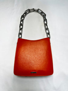*Ducissa Leather Shoulder Bag PERSIMMON ORG/SIL
